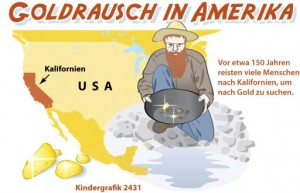 Kindergrafik:Goldrausch in Amerika (ai-eps)